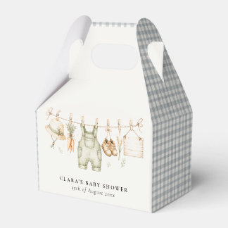 Rustic Farm Clothesline Watercolor Baby Shower Favor Box