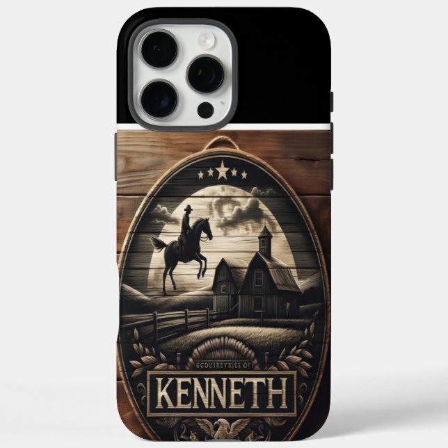 Rustic Farm Design With Rider Case-Mate iPhone Case (Back)