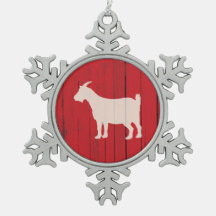 Rustic Farm Goat Red Barn Wood Panel