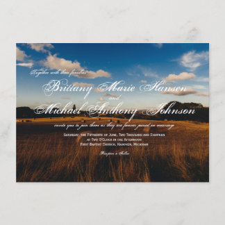 Rustic Farm Hay Bales Country Wedding Invitations