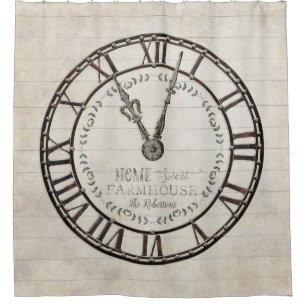 Rustic Farm House Roman Numeral Clock Typography