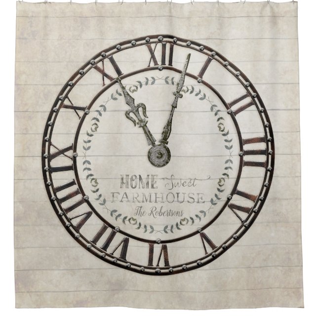 Rustic Farm House Roman Numeral Clock Typography (Front)
