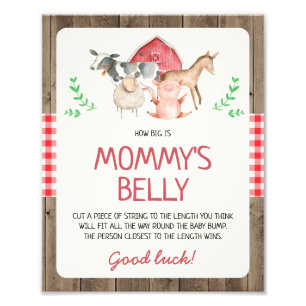 Rustic Farm How Big Is Mommy's Belly Sign