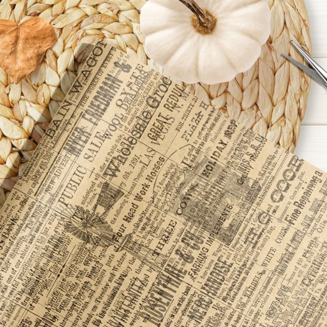 Rustic Farm Newspaper Wrapping Paper (Creator Uploaded)