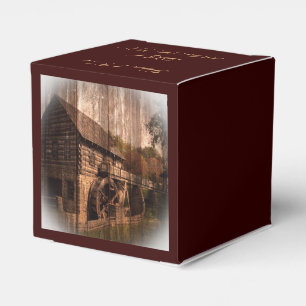 rustic farm old barn country mill wedding favor box