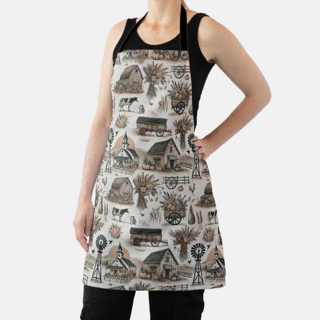 Rustic Farm Scene Apron (Insitu)