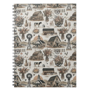 Rustic Farm Scene Notebook