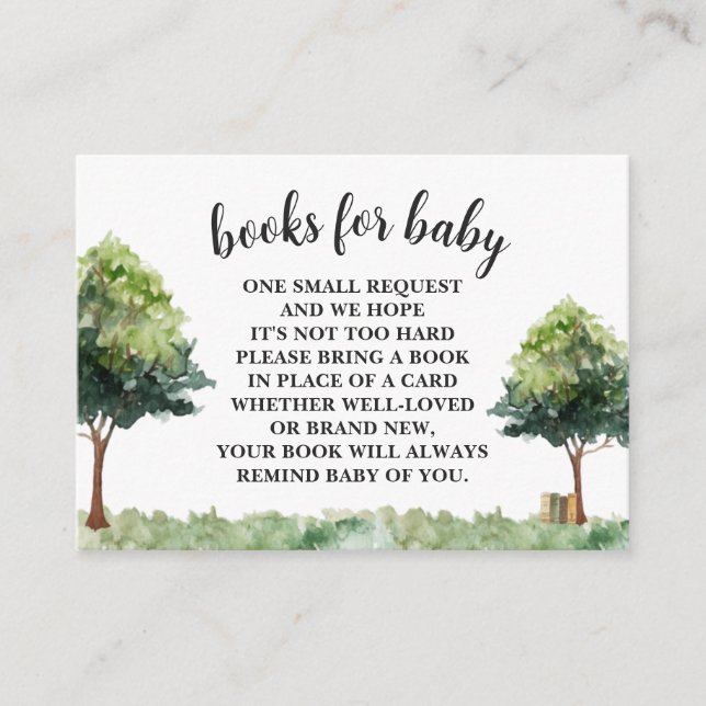 Rustic Farm Tree Book Request Enclosure Card (Front)