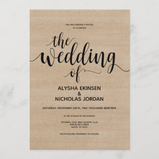 Rustic Farm Wedding Invitation Card