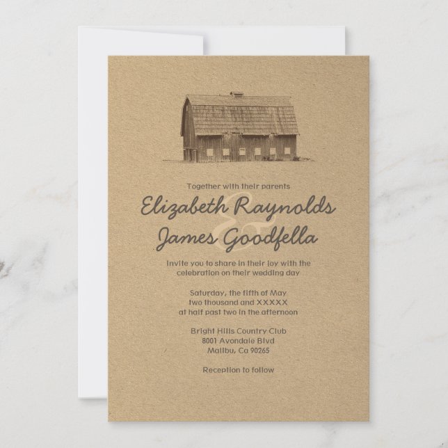 Rustic Farm Wedding Invitations (Front)