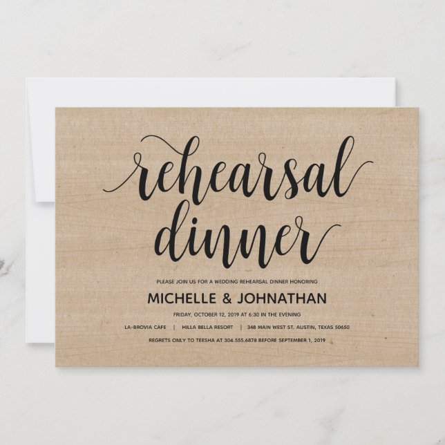 Rustic Farm Wedding Rehearsal Dinner Invitation (Front)
