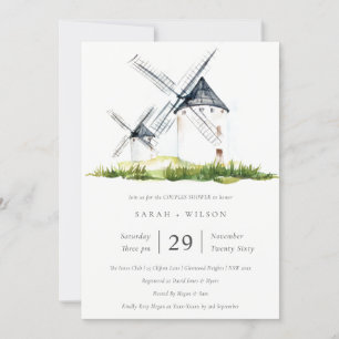 Rustic Farm Windmill Thème Couples Invitation douc