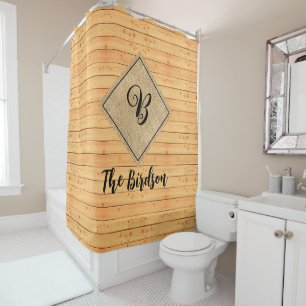 Rustic Farm Wood Burlap, Family Name Monogrammed