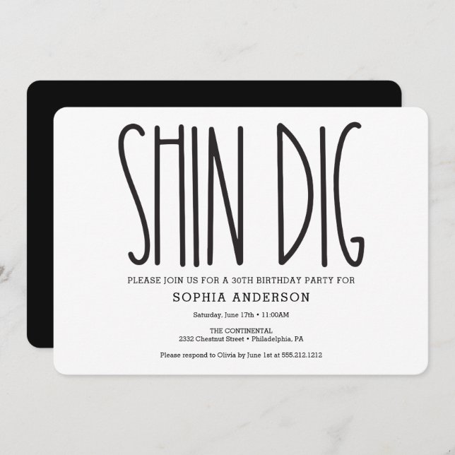 Rustic Farmhouse Anniversaire Fête Invitation Drôl (Devant / Derrière)