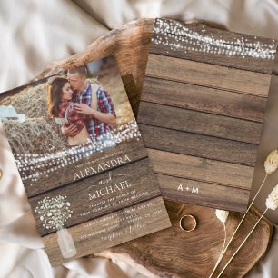 Rustic Farmhouse Baby's Breath Jar Wedding