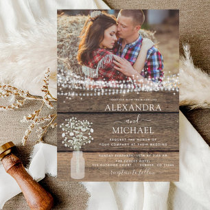 Rustic Farmhouse Baby's Breath Jar Wedding