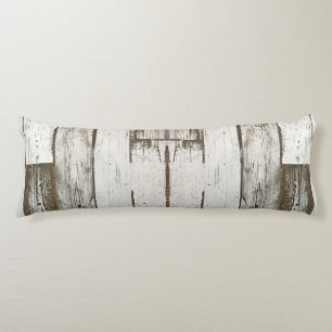 rustic farmhouse barn beige grey white wood grain body pillow
