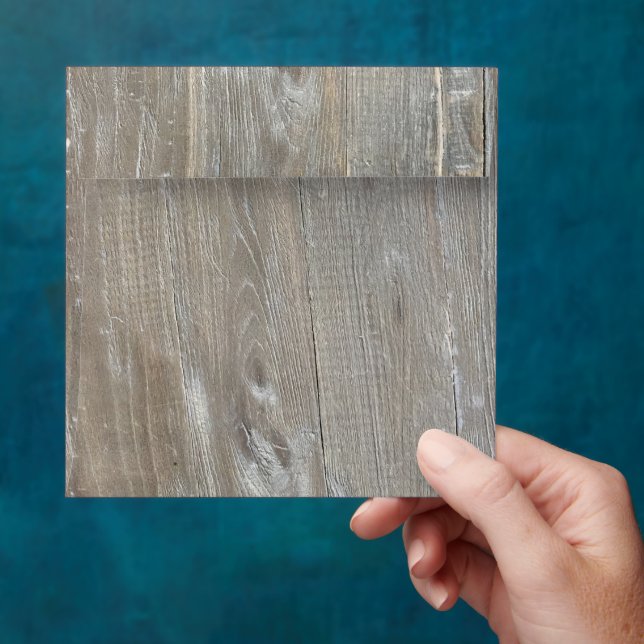 Rustic Farmhouse Barnwood Grey Wood Envelope (Hand)