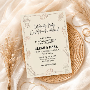 Rustic Farmhouse BBQ Backyard Cookout Country Invitation