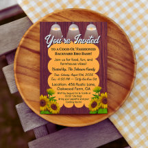 Rustic Farmhouse BBQ Card – Wood Pig-roast Picnic 