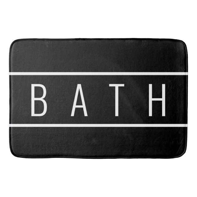 Rustic Farmhouse Black and White Bath Mat (Front)