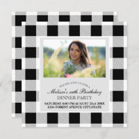 rustic farmhouse black white buffalo plaid party