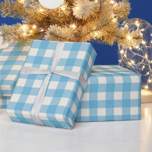 Rustic Farmhouse Blue & Cream Wrapping Paper