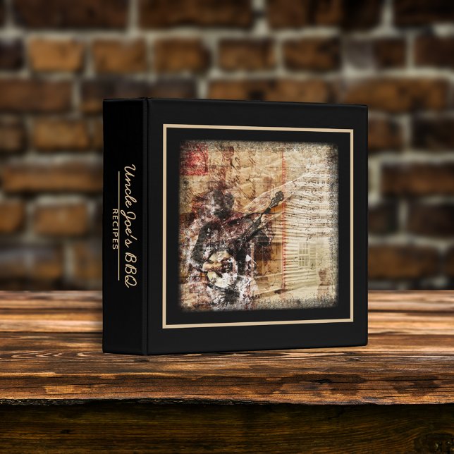 Rustic Farmhouse Cabin Banjo Player Recipe Book Binder (Creator Uploaded)