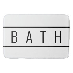 Rustic Farmhouse Chic White Black Bath Mat