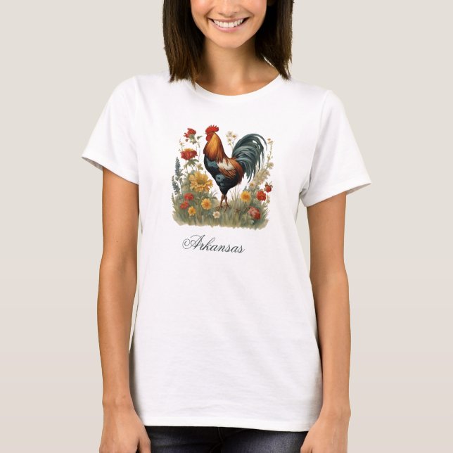 Rustic Farmhouse Chicken Rooster Tshirt (Front)