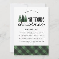 Rustic Farmhouse Christmas Party Buffalo Plaid 