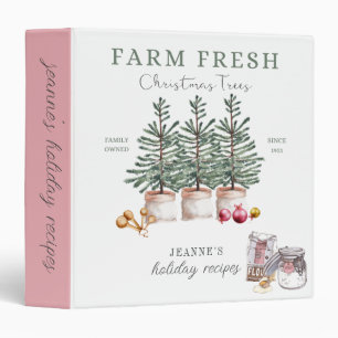 Rustic Farmhouse Christmas Tree Recipe Organizer Binder
