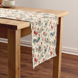 Rustic Farmhouse Comfort: Cottage Rooster Long Table Runner