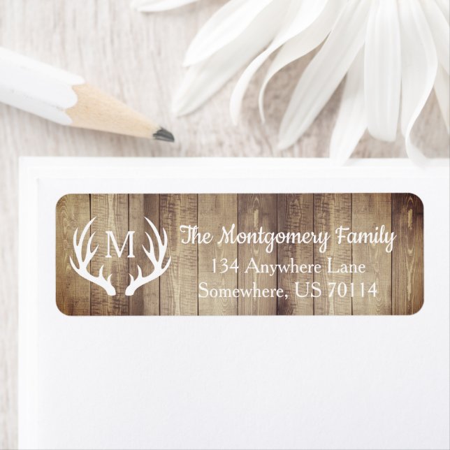 Rustic Farmhouse Country Deer Antlers Wood Planks (Insitu)