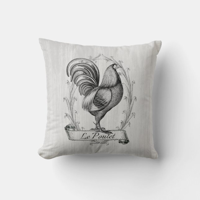 Rustic Farmhouse Country French Hand Drawn  Throw Pillow (Front)