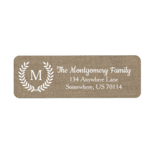 Rustic Farmhouse Country Laurels Faux Burlap