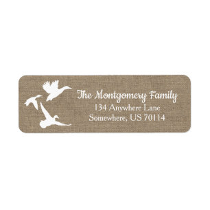 Rustic Farmhouse Country White Ducks Faux Burlap