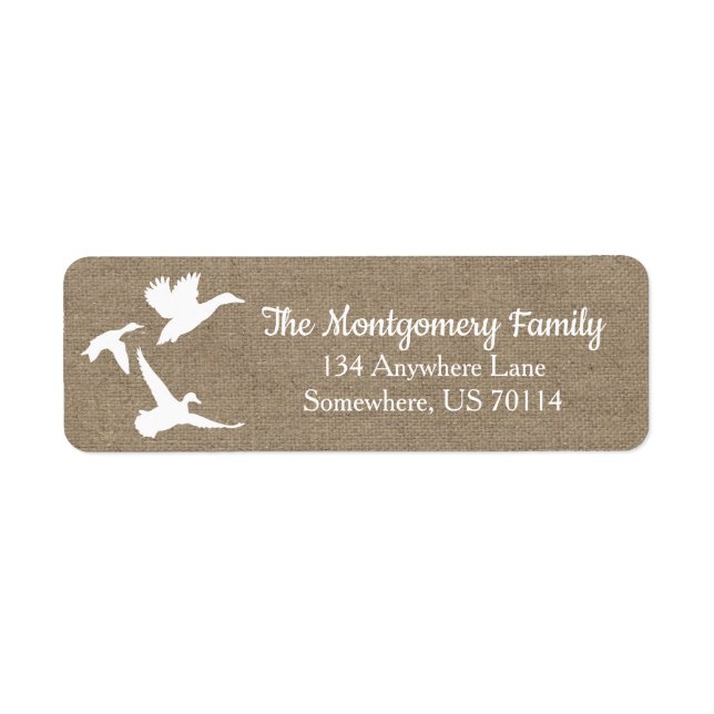 Rustic Farmhouse Country White Ducks Faux Burlap (Front)
