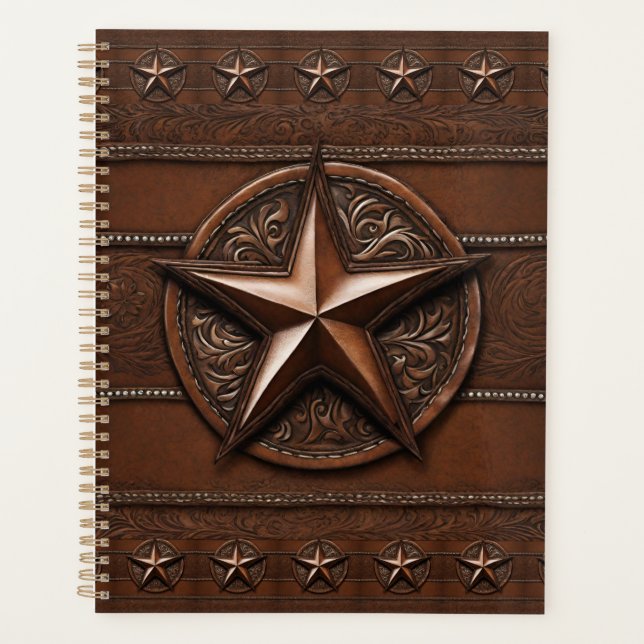 Rustic Farmhouse Cowboy Western Country Texas Star Planner (Front)