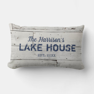 Rustic Farmhouse Custom Family Name Throw Pillow