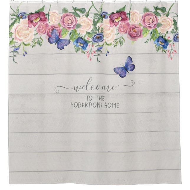 Rustic Farmhouse Decor Floral White Wood Family (Front)