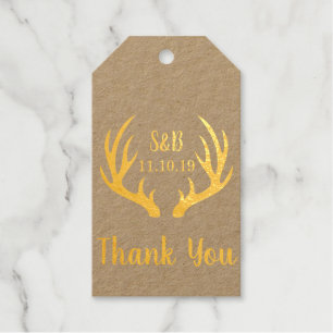 Rustic Farmhouse Deer Antlers Thank You Gift Tags