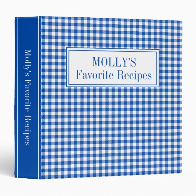 Rustic Farmhouse En vichy Plaid Recette Classeur (Devant/Côté)