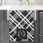 Rustic Farmhouse Family Name Monogram Wreath Kitchen Towel<br><div class="desc">Rustic Farmhouse Family Name Monogram Wreath kitchen towel</div>