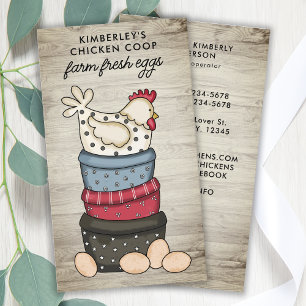 Rustic Farmhouse Farm Fresh Eggs Chicken Farm Business Card