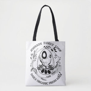 Rustic Farmhouse Farmer's Market Custom Chic Hen Tote Bag