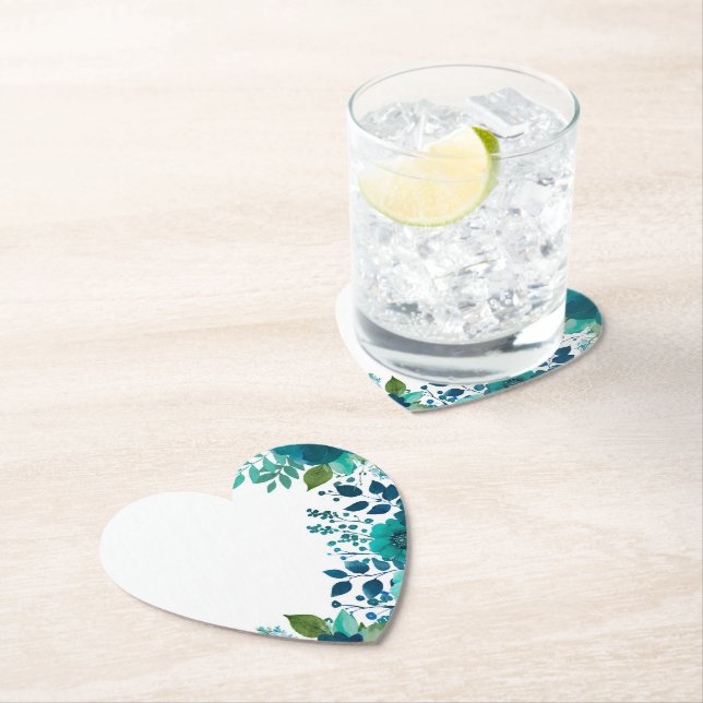Rustic Farmhouse Floral Wreath Paper Coaster (Insitu)
