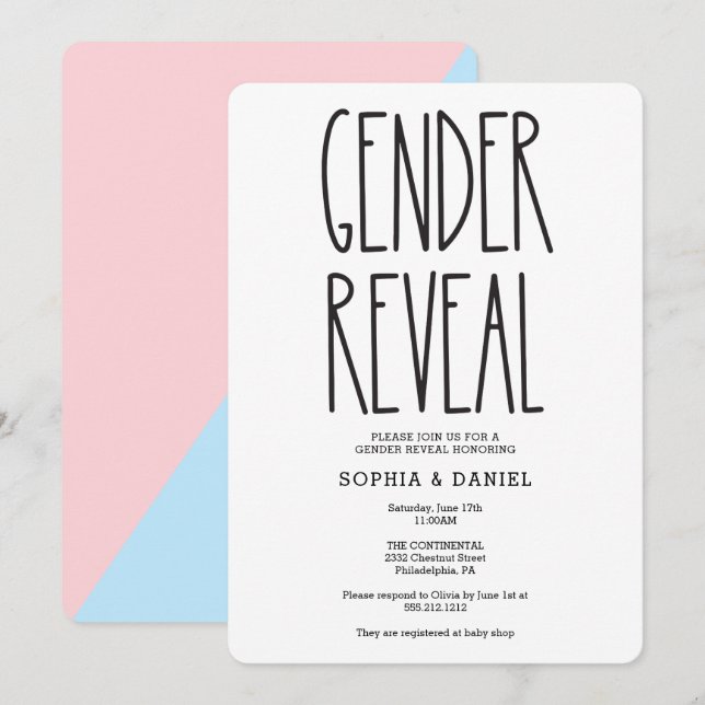 Rustic Farmhouse Gender Reveal Baby Shower Invite  (Front/Back)