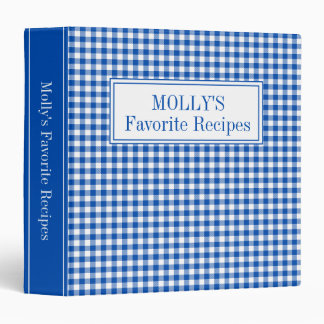 Rustic Farmhouse Gingham Plaid Recipe Binder