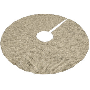 Rustic Farmhouse grain sack burlap fabric pattern Brushed Polyester Tree Skirt